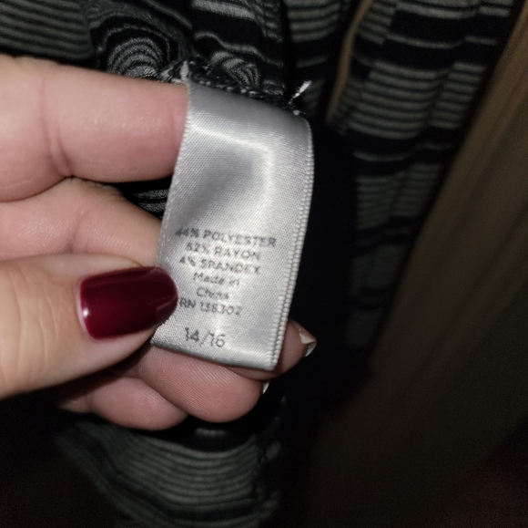 Womens Plus Sz 14/16 Avenue Gray and Black striped open Cardigan Sweater - Picture 2 of 6